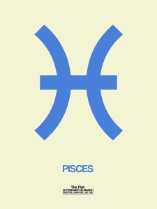 NAXART Studio - Pisces Zodiac Sign Blue