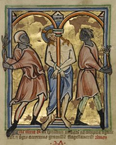 Unknown 12th Century English Illuminator - The Scourging of Christ