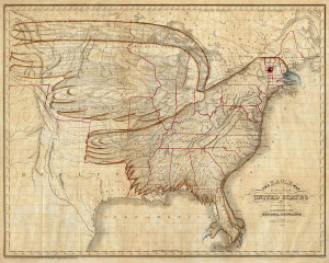 Joseph and James Churchman - Eagle Map of the United States, 1833