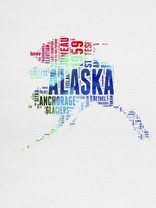 NAXART Studio - Alaska Watercolor Word Cloud