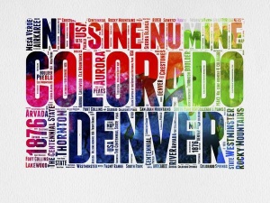 NAXART Studio - Denver Watercolor Word Cloud