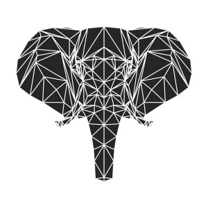 NAXART Studio - Black Elephant Polygon
