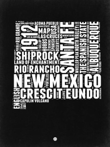 NAXART Studio - New Mexico Black and White Map