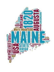 NAXART Studio - Maine Word Cloud Map