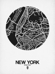 NAXART Studio - New York Street Map Black and White