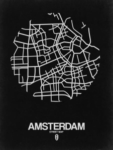NAXART Studio - Amsterdam Street Map Black