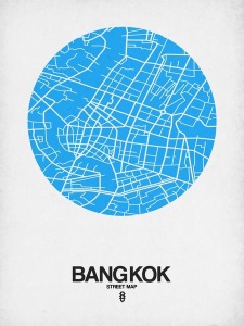 NAXART Studio - Bangkok Street Map Blue