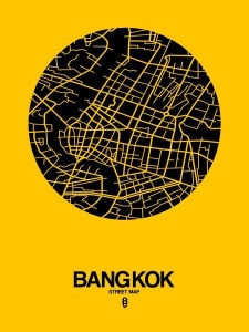 NAXART Studio - Bangkok Street Map Yellow