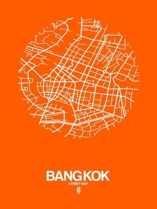 NAXART Studio - Bangkok Street Map Orange