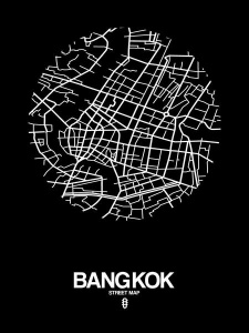 NAXART Studio - Bangkok Street Map Black