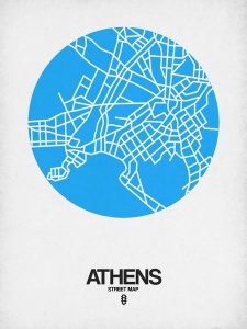 NAXART Studio - Athens Street Map Blue