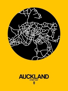 NAXART Studio - Auckland Street Map Yellow