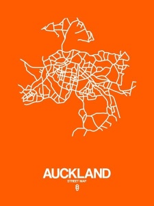 NAXART Studio - Auckland Street Map Orange
