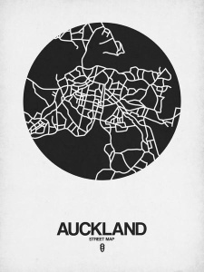 NAXART Studio - Auckland Street Map Black on White