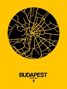 NAXART Studio - Budapest Street Map Yellow