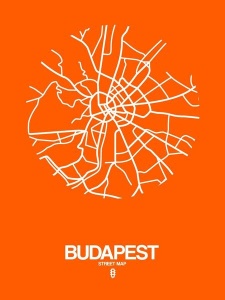 NAXART Studio - Budapest Street Map Orange