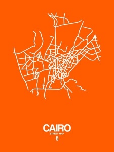 NAXART Studio - Cairo Street Map Orange