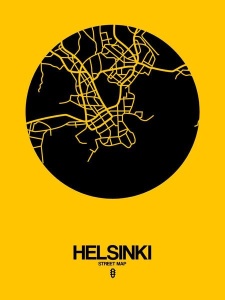 NAXART Studio - Helsinki Street Map Yellow