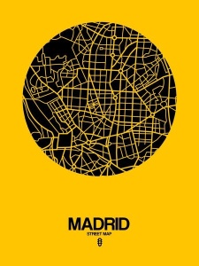NAXART Studio - Madrid Street Map Yellow