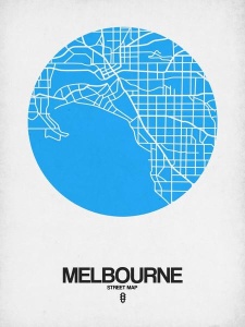 NAXART Studio - Melbourne Street Map Blue