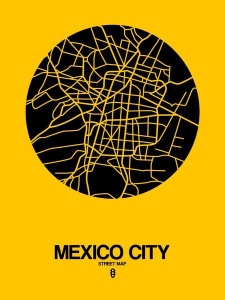 NAXART Studio - Mexico City Street Map Yellow