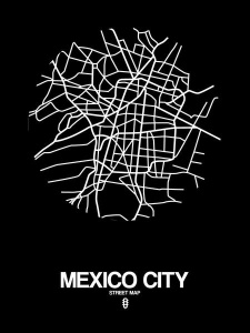 NAXART Studio - Mexico City Street Map Black