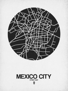 NAXART Studio - Mexico City Street Map Black on White