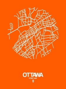 NAXART Studio - Ottawa Street Map Orange