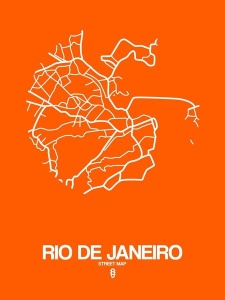 NAXART Studio - Rio de Janeiro Street Map Orange