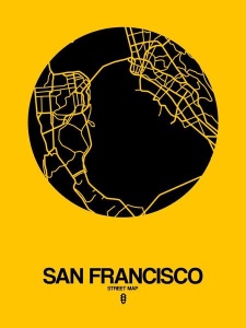 NAXART Studio - San Francisco Street Map Yellow