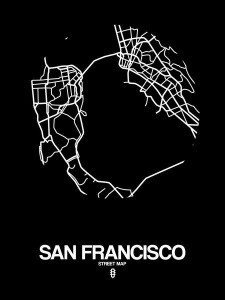 NAXART Studio - San Francisco Street Map Black