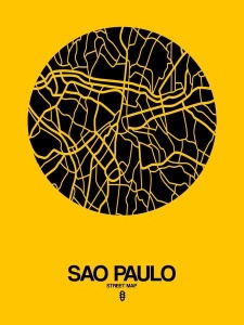 NAXART Studio - Sao Paulo Street Map Yellow