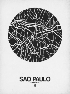 NAXART Studio - Sao Paulo Street Map Black on White