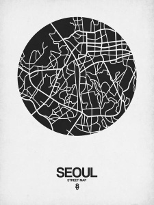 NAXART Studio - Seoul Street Map Black on White