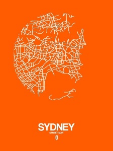 NAXART Studio - Sydney Street Map Orange