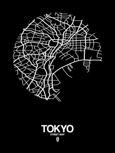 NAXART Studio - Tokyo Street Map Black