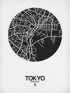 NAXART Studio - Tokyo Street Map Black on White
