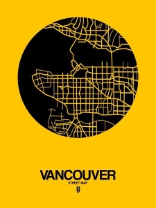 NAXART Studio - Vancouver Street Map Yellow