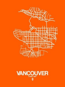 NAXART Studio - Vancouver Street Map Orange