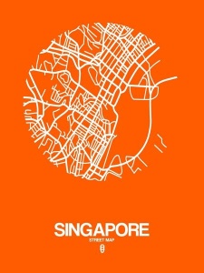 NAXART Studio - Singapore Street Map Orange