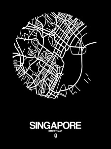 NAXART Studio - Singapore Street Map Black