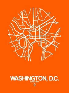 NAXART Studio - Washington,D.C.  Street Map Orange