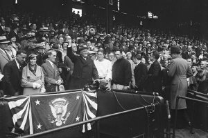 Harris and Ewing Collection (Library of Congress) - Franklin D. Roosevelt at Baseball Game, 1932 or 1933