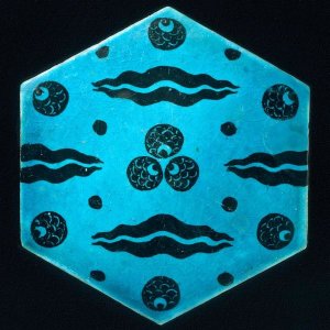 Unknown 17th Century Syrian Artisan - Blue Hexagonal Tile