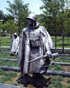 Carol Highsmith - Stainless-steel trooper on "patrol" at the Korean War Veterans Memorial, Washington, D.C.