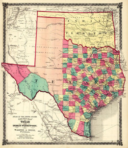 H.H. Lloyd & Co. - County Map of Texas, and Indian Territory, 1874