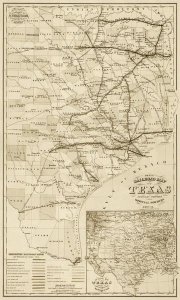 O.W. Gray & Son. - Gray's railroad map of Texas - Decorative Sepia