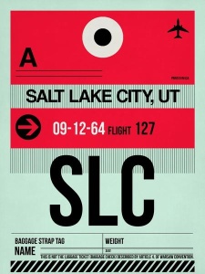 NAXART Studio - SLC Salt Lake City Luggage Tag I