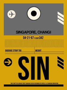 NAXART Studio - SIN Singapore Luggage Tag I