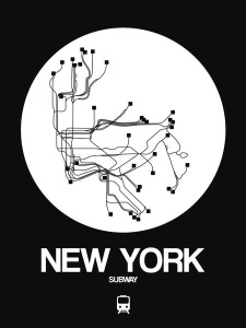 NAXART Studio - New York White Subway Map